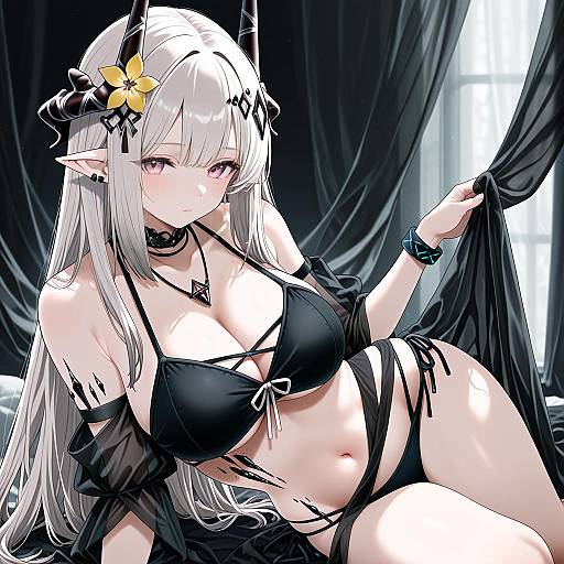 Illustration of Mudrock (silent night) (arknights), arknights in the style of Kuro (toi et moi)