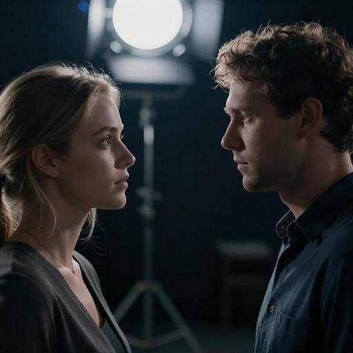 Moody Blue Studio Portrait Close-Up