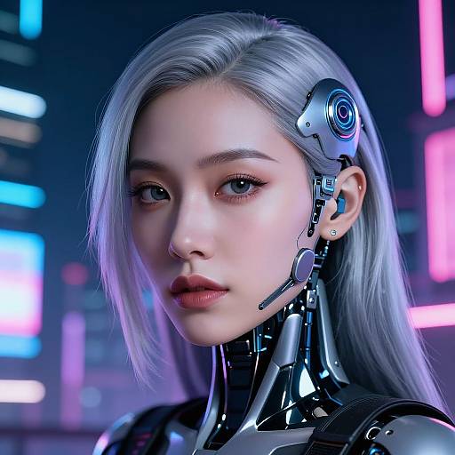 Futuristic Female Cyborg Portrait