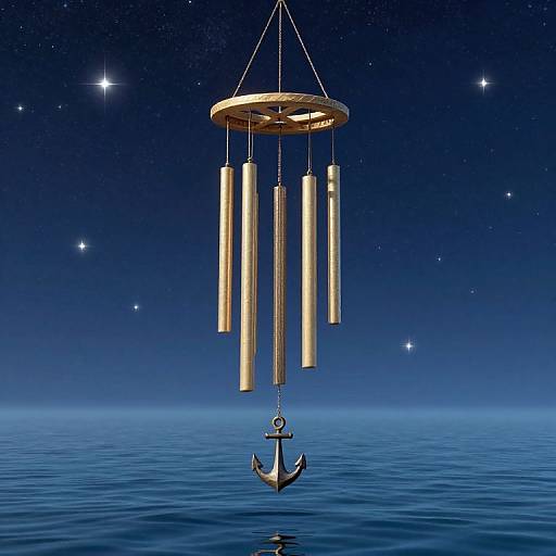 Celestial Wind Chime Between Cosmos and Water