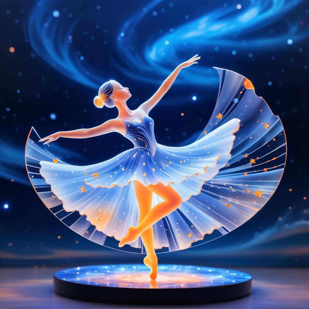 Elegant Glass Ballerina Amidst Stars