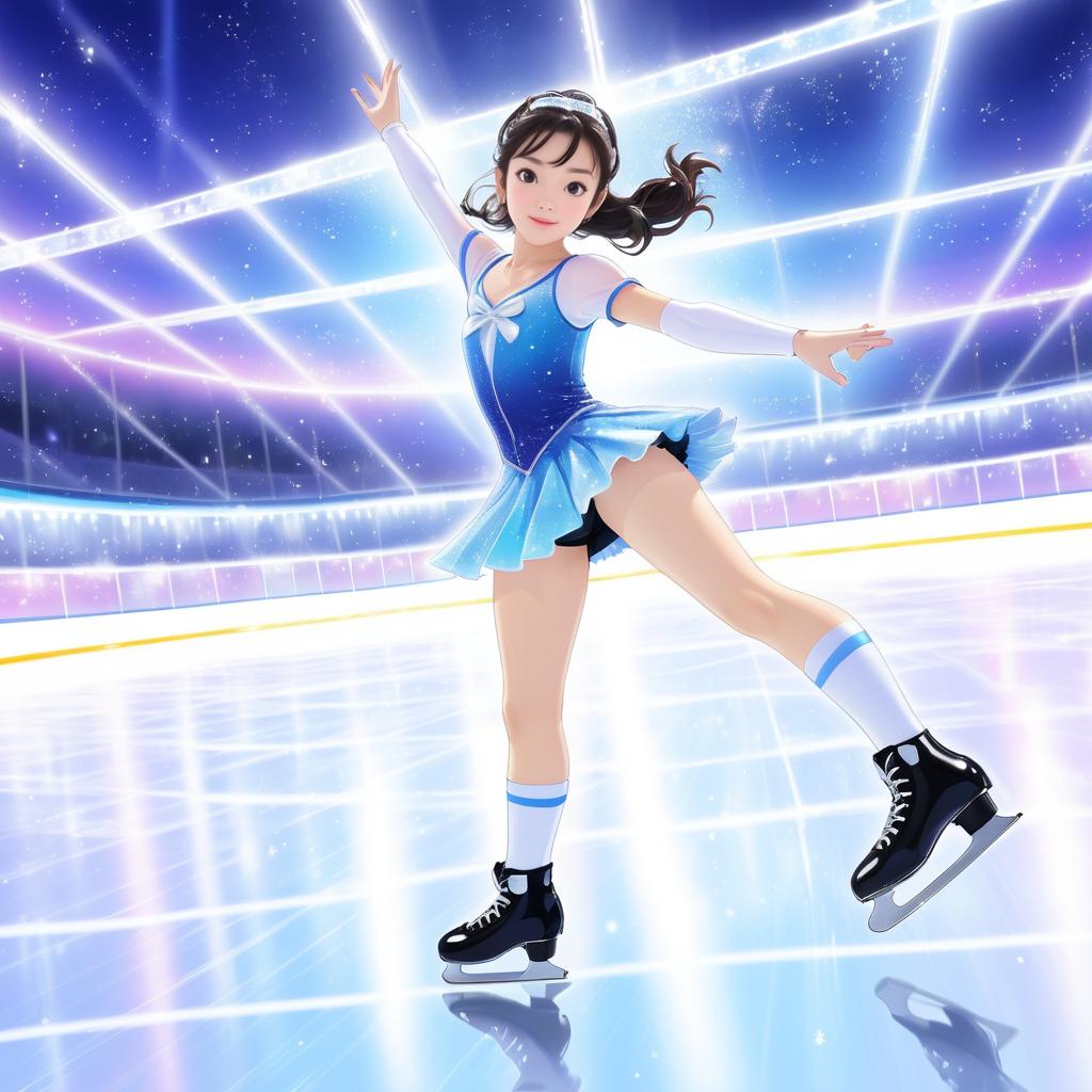 Teenage Figure Skater Practicing Spins