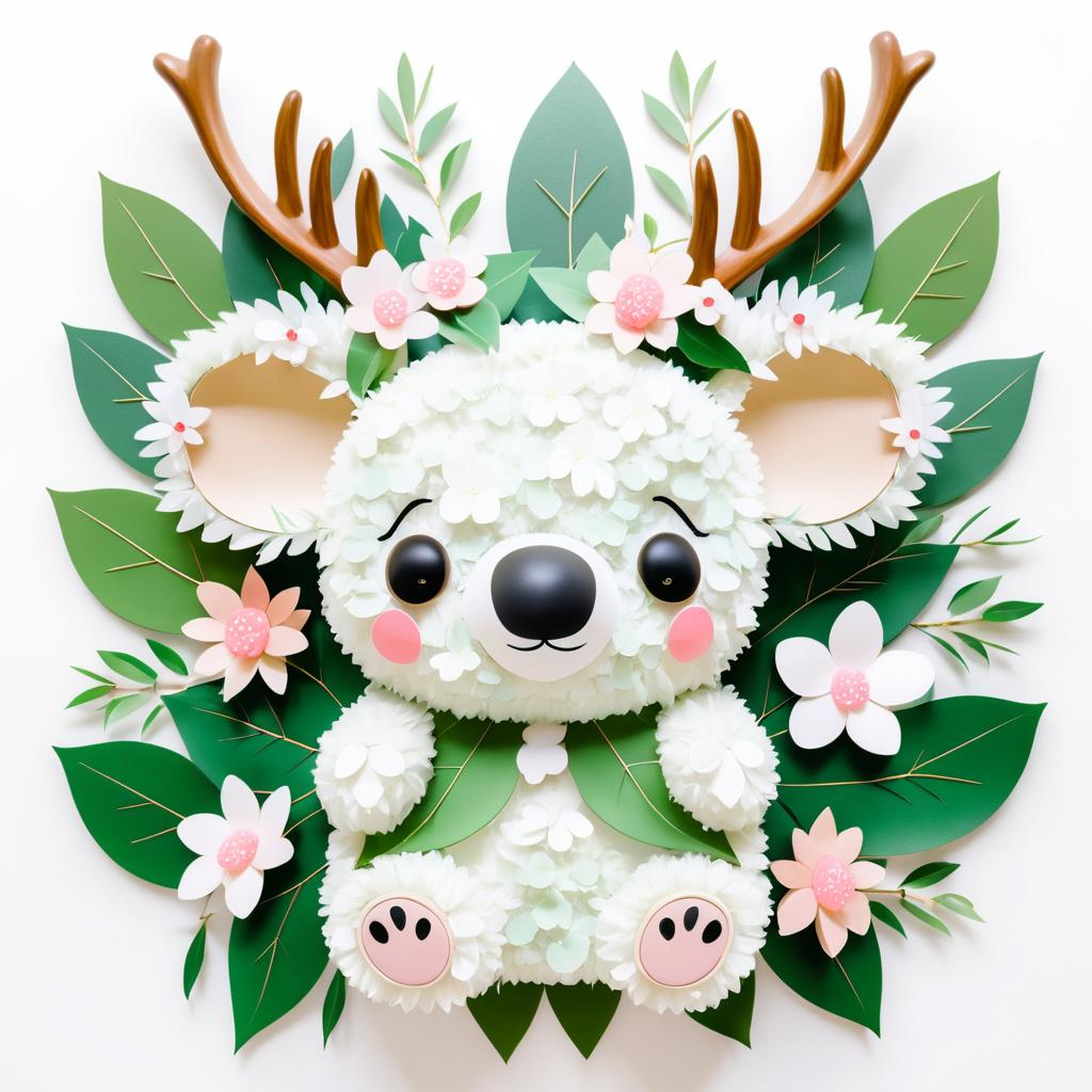 Kawaii Koala with Eucalyptus Antlers