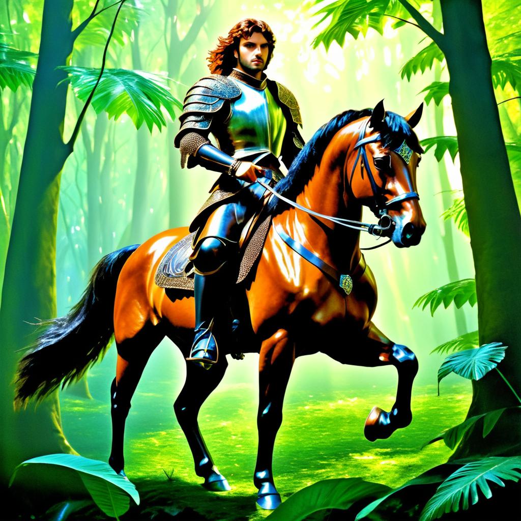 Heroic Fantasy Knight in Jungle Art