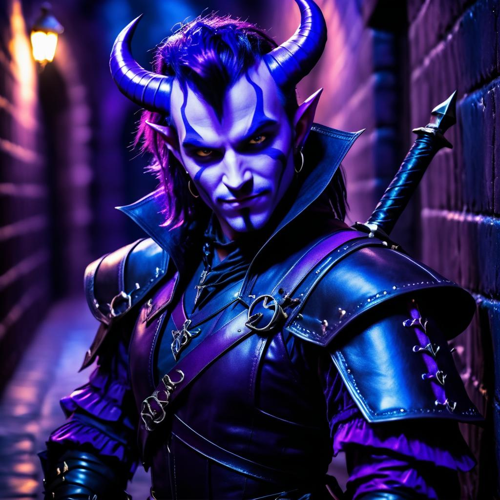 Hyper-Realistic Tiefling Rogue Portrait