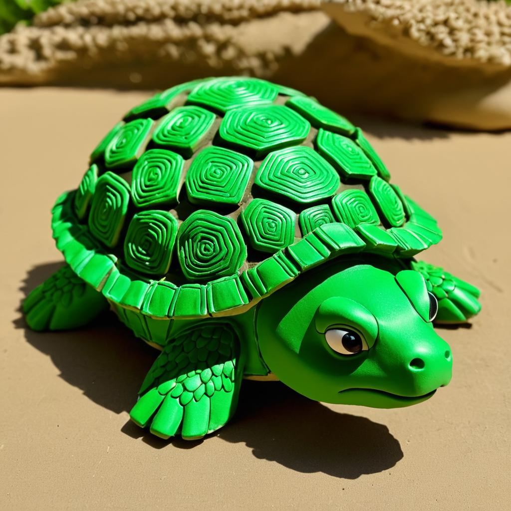 Clay Turtle Sculpture Art Prompt