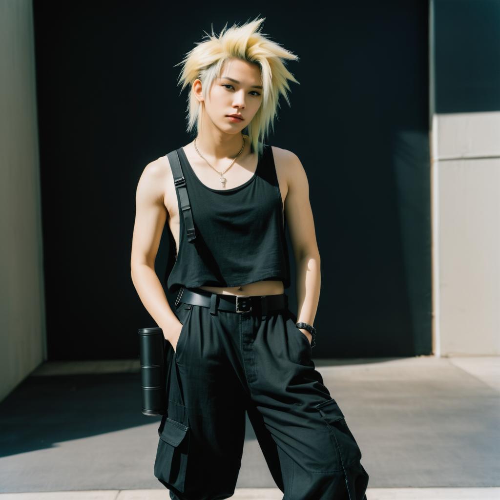 Non-Binary Cosplay: Alex as Cloud Strife