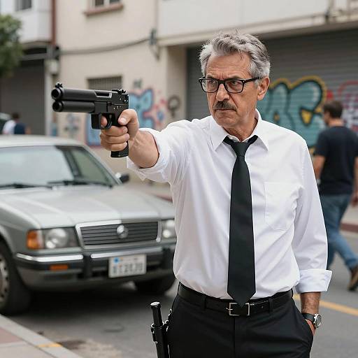 Intense Urban Encounter with Submachine Gun