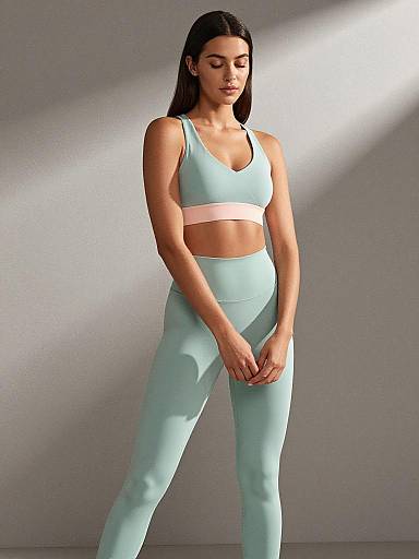 Slim Woman in Pastel Mint Activewear