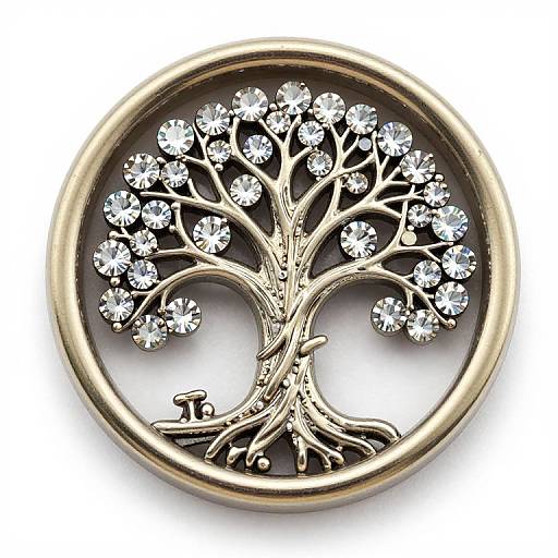 Handcrafted Tree of Life Button Art