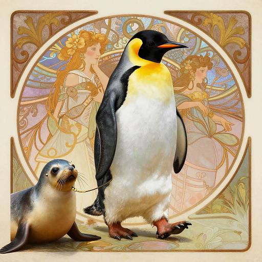 Anthropomorphic Penguin Walking Seal