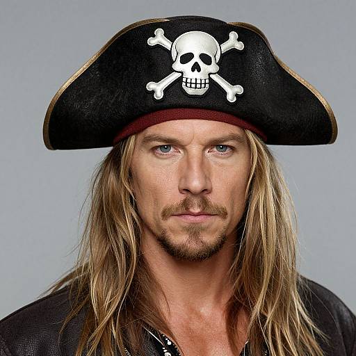 Blonde Pirate with Skull Hat