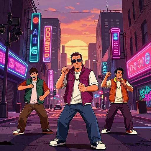 Gritty GTA-Style Urban Sunset Art