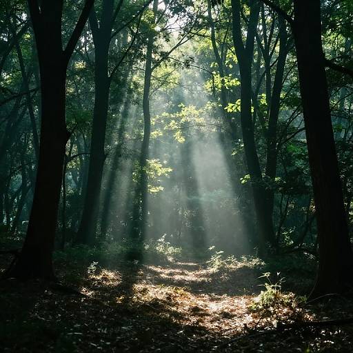Sunlit Forest Canopy Shadows