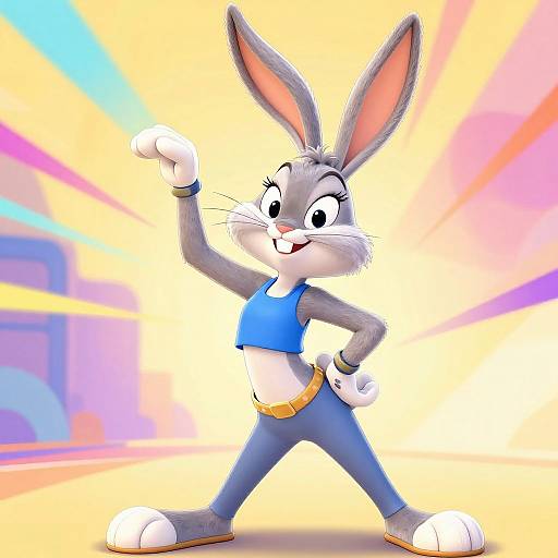 Dynamic Lola Bunny Cartoon Pose