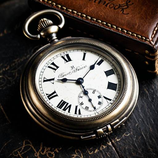 Heritage Pocket Watch on Leather Background