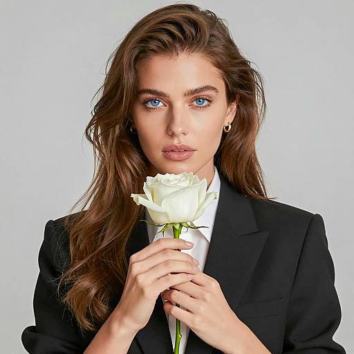 Elegant Woman with Rose Portrait