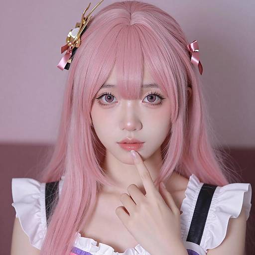 Portrait of Young Woman with Pastel Hair