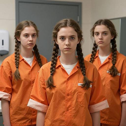 Young Women in Orange Prison Uniforms