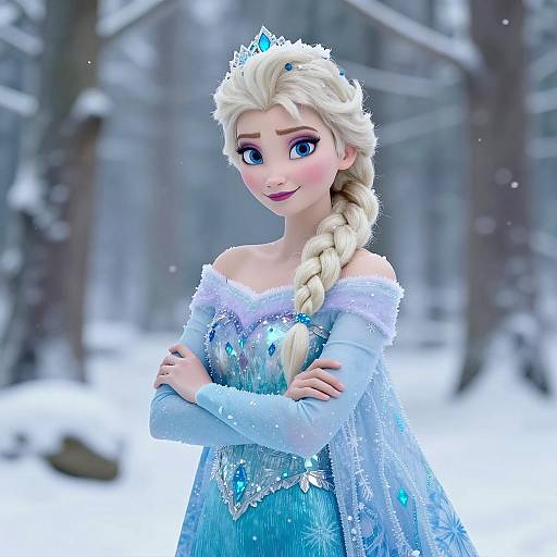 Elsa in Winter Forest Costume