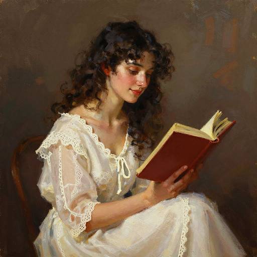 Impressionistic Portrait of Woman Reading