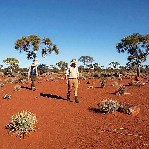 Australians Exploring Vibrant Outback Landscape