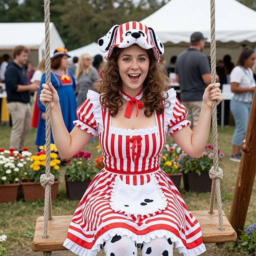 Playful Dalmatian Costume at Festival