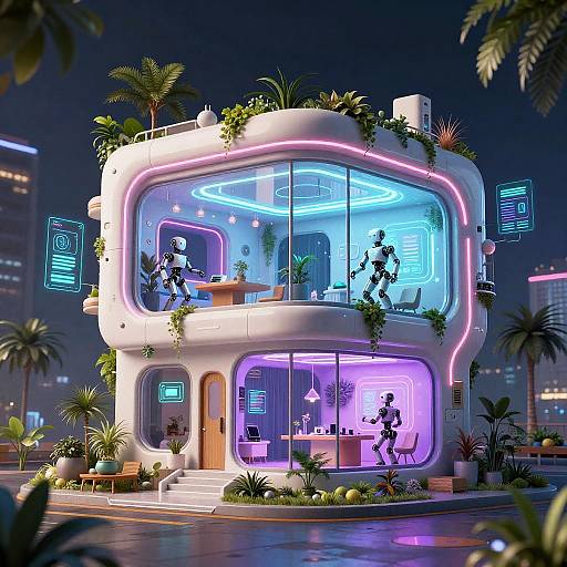 Cyberpunk AI-Designed Eco House