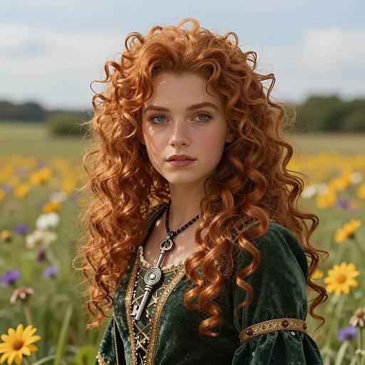 Anime Girl in Flower Field Scene