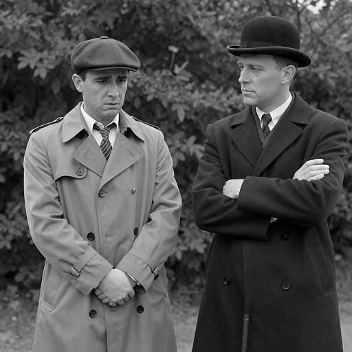 Mysterious Duo in Black and White