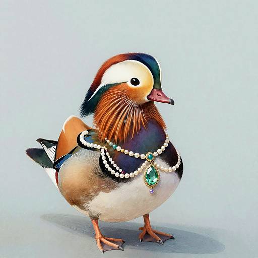 Mandarin Duck with Topaz Pendant