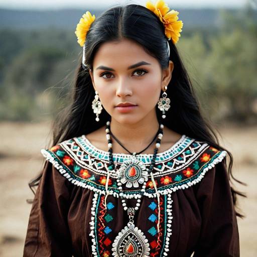 Young Woman in Mexican Traditional Costume