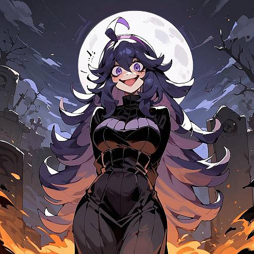 Moonlit Hex Maniac in Black Dress