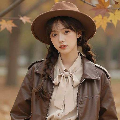 Autumn Elegance: A Realistic Portrait