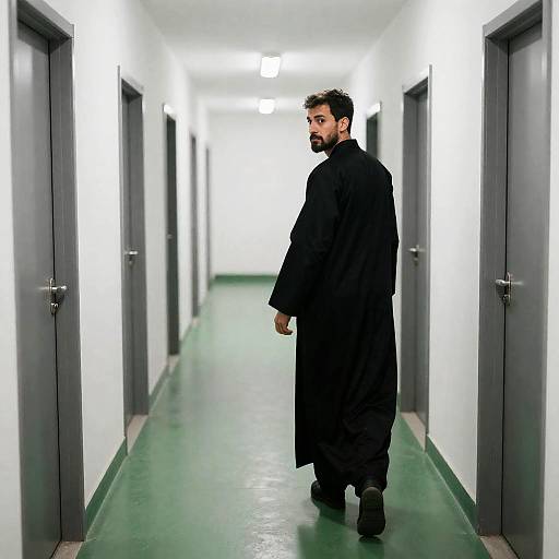 Mysterious Man in Hallway