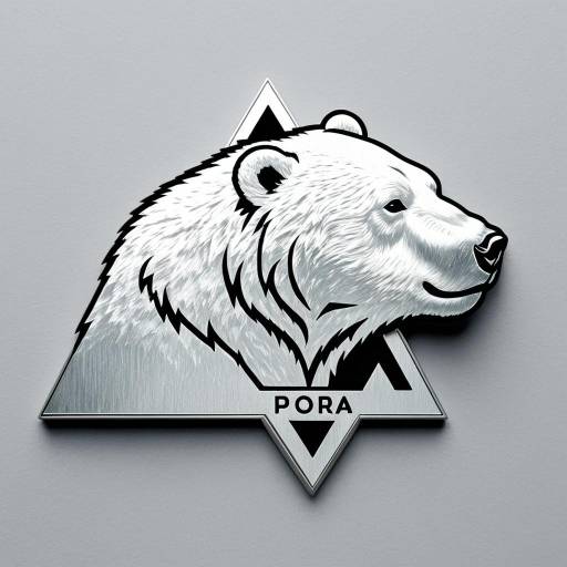 Elegant Ice Bear Logo on Silver Triangle