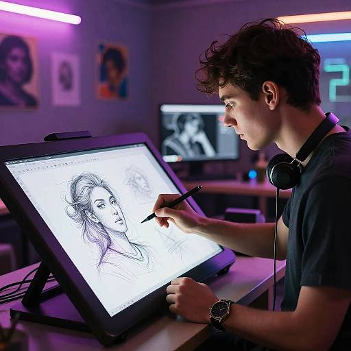 Futuristic AI Artist's Studio