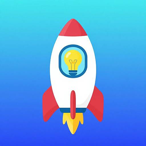 Pensive YouTube Icon with Rocketship