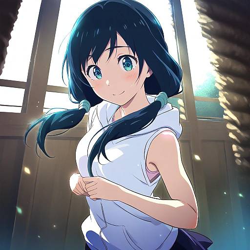 Illustration of Amano hina (tenki no ko), tenki no ko in the style of Unagi (kobucha blaster)