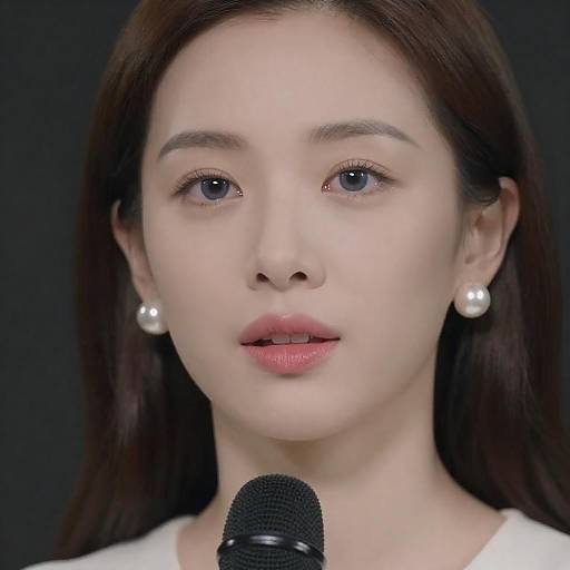 Elegant Woman Portrait with Microphone