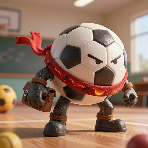 Anthropomorphic Soccer Ball Adventurer Toy