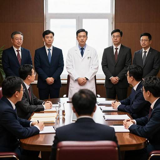 Formal Office Meeting with Doctors and Executives