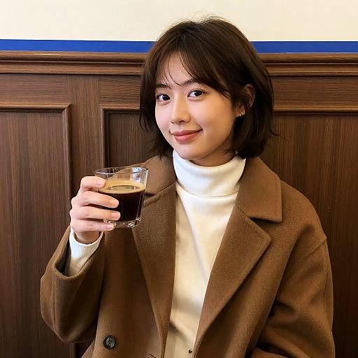 Woman Holding Glass of Coffee