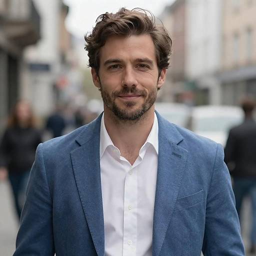 Handsome Man in Urban Casual Attire