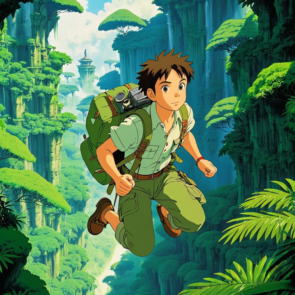 Anime Explorer Soars Over Jungle Ruins