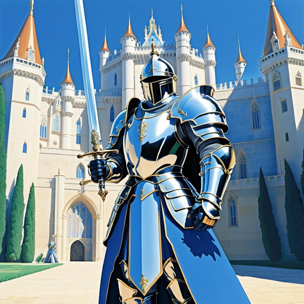 Noble Knight in Grand Castle Anime Style