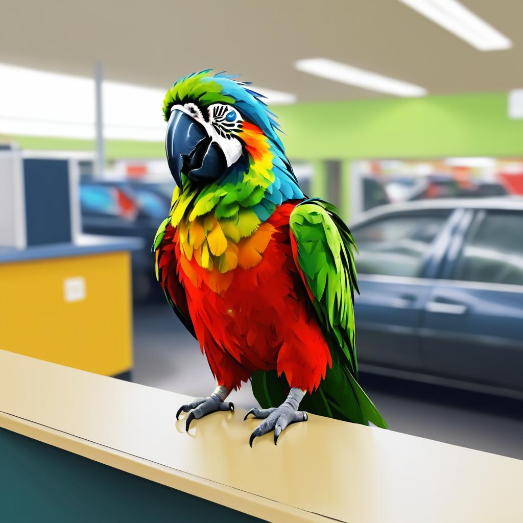 Frustrated Parrot at the DMV