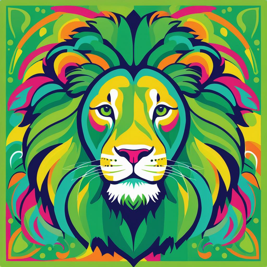 Vibrant Vector Lion Illustration Design