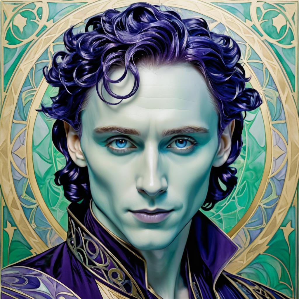 Tom Hiddleston as Frost in Art Nouveau Style