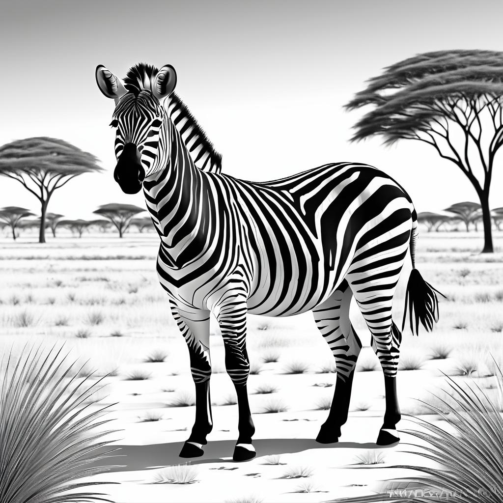 Friendly Zebra Coloring Page for Kids